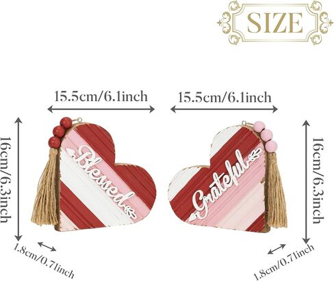 Valery Madelyn Rustic Love Wood Sign for Home Valentines Day Decor, Farmhouse Love Wooden Heart Indoor Table Centerpiece,Red Valentines Day Decorations For Kitchen Living Room Indoor Table Decor in Kuwait