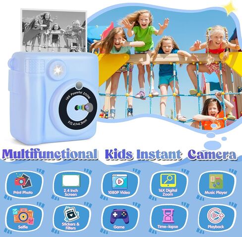 Instant Print Camera for Kids - 2.4 Inch Kids Camera Instant Print with Print Paper&32G Card - Kids Toys HD Digital Camera as Christams Birthday Gifts for Girls Boys Age 3-12(Pink in Saudi Arabia