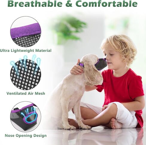 Dog Muzzle for Small Medium Large Sized Dogs,Breathable Air Mesh Basket Muzzle for Dogs Allows Panting and Drinking,Soft Dog Muzzle with Adjustable Strap to Prevent Biting Barking and Licking-Black,S in Saudi Arabia