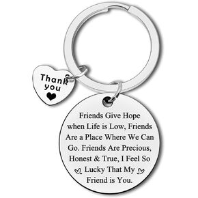 Best Friend Keychain Thank You Jewelry Gifts for Friends Sister Brother Friendship Appreciation Gift Coworker Going Away Farewell Gifts Birthday Christmas Graduation Gifts Sister Gifts from Sister