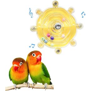 Bird Toys for Parakeets, Colorful Parakeet Toys Wheel, Interactive Spinner Rattle Parrot Toy, Cockatiel Toy for Bird Cage, Chewing Exercise for African Grey, Conure, Budgies Enrichment Toys (2pcs)