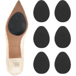 Lusofie Non Slip Shoe Pads, Self Adhesive Shoe Grips on Bottom of Shoes Black Anti Slip Shoe Grips Practical Shoe Sole Protector for High Heels and Leather Shoes for Women and Men,12 Pcs(Black)