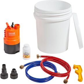 VEVOR Tankless Water Heater Flushing Kit, Includes Efficient Pump & 3.7 Gallon Pail & 2 Hoses, Wrench and Adapter for Quick Install, Easy to Start Water Heater Flush Descale Kit Anti-corrosion