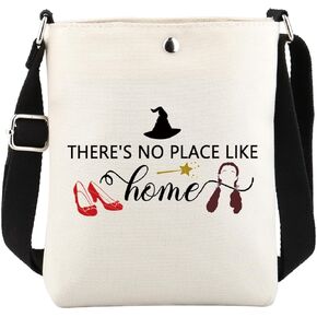 FUSTMW Wizard Oz Gifts There's No Place Like Home Crossbody Bag Movie Cross Body Bucket Bag with Adjustable Shoulder Strap