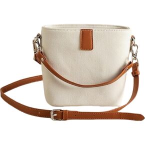 Women PU Leather Crossbody Bag Purses, Designer Shoulder Bucket Bags with Adjustable Strap