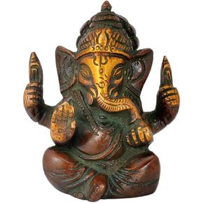 Brass Ganesh Small Elephant Face God Lord Ganesh Statue Decor Home Pooja and Office