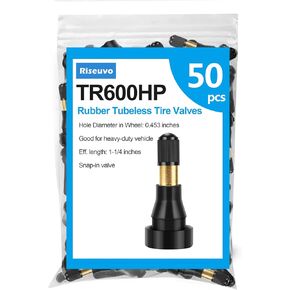 Riseuvo 50pcs TR600HP High Pressure Tire Valve Stem High-Pressure Tubeless Snap-in Valves .453 Good for Larger or Heavy-Duty Vehicle
