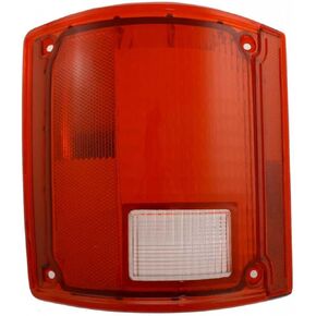 For 1973-1991 Chevy Pickup Tail Light Lens Driver and Passenger Side Pair | Plastic | Red and Clear | With Chrome Trim | Replacement For GM2800122 + GM2801122 | 5968329
