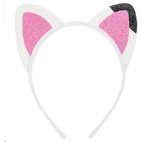 Merroyal Glitter Cat Ear Hairband for Girls, Dollhouse Birthday Party Halloween Costume Accessories