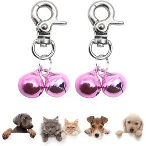 SCENEREAL Bells for Dog Collars - 2 Pack Pet Hanging Ring Bell Accessories for Dog & Cat, Pet Pendant Collar Charm with Heavy Duty Snap Clips, Sliver Bells for Tracking and Training Christmas Gift in Kuwait