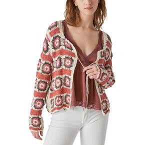 Lucky Brand Women's Geo Crochet Cardigan