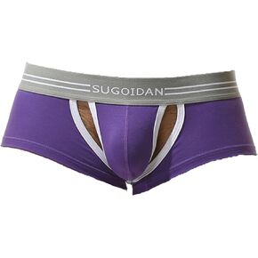 Evankin Men's Hollow Out Boxer Briefs Sexy Cotton Underwear Breathable Low Rise Lingerie with Removable Pouch