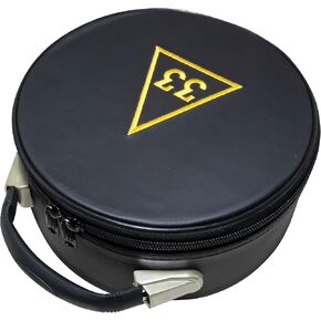Masonic Scottish Rite 33 Degree Crown Cap Case Black, Freemason Hat Carrying Box