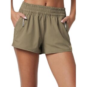 Womens Athletic Shorts Running Dolphin Shorts with Pockets and Drawstring