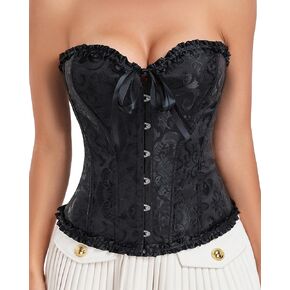 Corset Tops for Women Women's Lace Up Boned Overbust Bustier Lingerie Bodyshaper Top Bodysuit XS S M L XL XXL