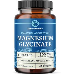 Magnesium Glycinate 500mg | Chelated Bisglycinate Complex for Muscle Relaxation, Bones, Heart, Nerve, Sleep & Calm Support for Women & Men | High Absorption Magnesium Chelate Supplement | 120ct