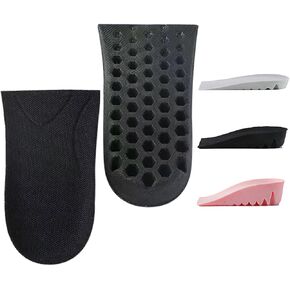LTOHOE Height Increase Insoles, Heel Shoe Lifts for Achilles Tendonitis and Leg Length Discrepancy, Shoe Inserts to Make You Taller, Heel Cushion Inserts for Men & Women Black 1" Height