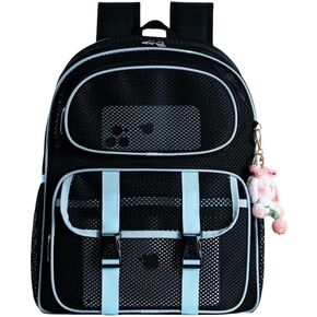 Mesh Backpack for School Heavy Duty, See Through Backpack for Women Men Student Diving Travel(3 sizes)