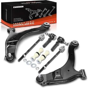 A-Premium Set of 8, Front Lower Control Arm, Sway Bar Link, Inner Outer Tie Rod End, Compatible with Chrysler PT Cruiser 2001-2010, Dodge Neon 2001-2005