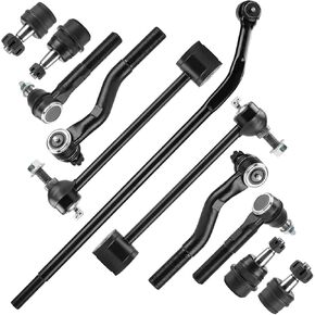 4 Ball Joints+2 Rear Sway Bars+3 Front and Rear Tie Rods+1 Pitman Arm Front Suspension Kit for 2007-2017 Wrangler, 2018 Wrangler JK