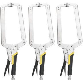 JOIKIT 6PCS 11 Inch C-Clamp Locking Pliers, Welding Pliers, C-Clamp with Swivel Pads, Vise Grip C-Clamp for Carpentry, Welding, Electrical Equipment