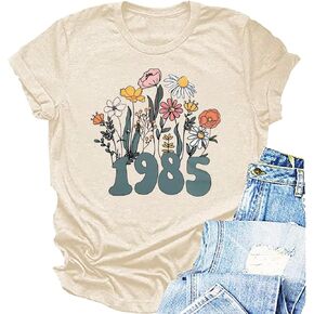 Vintage 1985 Shirt Women 40th Birthday Tshirt Forty Gift Shirts 40 Years of Birthday Party Tee Born in 1985 Novelty Top