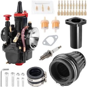 PWK28 Carburetor 28mm PWK Carb for 75cc-125cc Engine High Performance Motorcycle Carburetor Universal for 2T 4T Engine CT200 BT200 MB200 Mini bike KT196 Dirt Bike Motocross Scooter ATV Quad