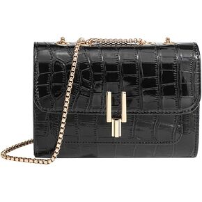 Women's Stylish Stone Pattern Crossbody Handbags Elegant Leather Shoulder Bags Chain Purse