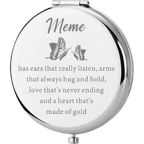 Lywjyb Birdgot Meme Compact Makeup Mirror Grandmother Birthday Gift from Granddaughter Grandson
