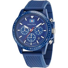 Nautica Men's NAPNOF3S7 One Blue Wheat PU Fiber Strap Watch