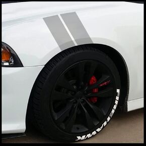 Sticker Connection | Fender Stripes Hash Marks | Vinyl Decal Universal for Car Truck Sticker Racing Stripe | 7"x20" (Gloss Black)