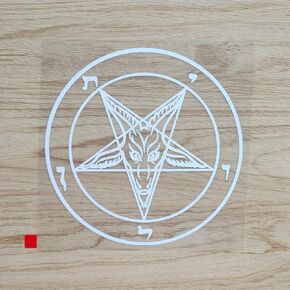 Pentagram Baphomet Devil Satanic Goat Decal Vinyl Sticker - White 6 Inches - No Background for Car Boat Laptop Cup