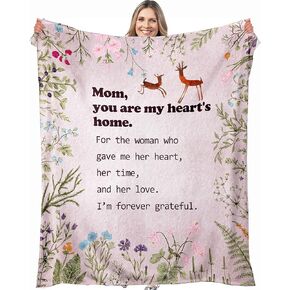 Gift for Mom，Pink Blanket for Mom，Mom Birthday Gifts from Daughter or Son for Mom，Greatest Mom Gift,Personalized Blanket for Mom for a New Mom Birthday