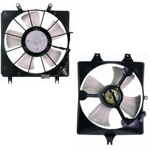 TRQ Radiator & AC Condenser Cooling Fan Left Right Pair Compatible with 03-07 Honda Accord 3.0L