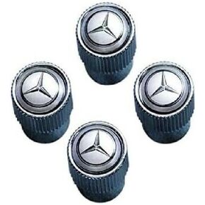 Mercedes Benz Genuine Q-6-40-8128 - Valve STEM CAPS, Silver with Black Star