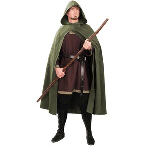 Renaissance Hooded Cape Witch Cloak with Hood Medieval Halloween Costume