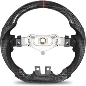 Steering Wheel for Charger for Challenger 2011-2014，Carbon Fiber Steering Wheel with D-shaped Flat-bottom Perforated Leather for Dodge Challenger for Dodge Charger for Durango(SRT/SXT/R/T) in Kuwait