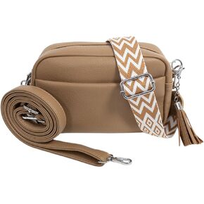 Kate Vegan Leather Women's Crossbody Bag - Purse with 2 Adjustable Straps, Zip & Slit Pockets, Travel Handbag, Everyday Use