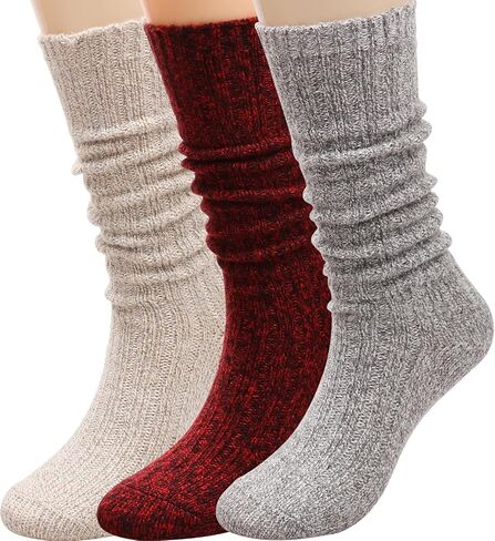 TINTAO Women's Slouch Socks Winter Knee High Scrunch Socks Calf Socks,Soft Long Slouch Boot Socks,Size 5-11#W719 in Kuwait