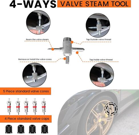 GRAND PITSTOP 27 Pcs Universal Tire Repair Kit, Heavy Duty Car Emergency Tool Kit for Flat Tire Puncture Repair, Compact Kit for Autos, Cars, Motorcycles, Trucks, RVs, etc.(15 Strips) in Kuwait