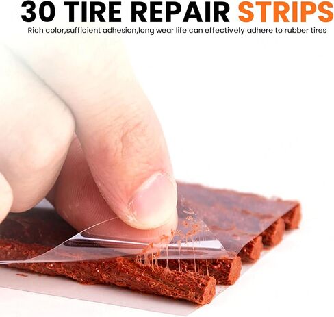 GRAND PITSTOP 27 Pcs Universal Tire Repair Kit, Heavy Duty Car Emergency Tool Kit for Flat Tire Puncture Repair, Compact Kit for Autos, Cars, Motorcycles, Trucks, RVs, etc.(15 Strips) in Kuwait