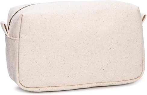 Organizer Bag -Lightweight Cosmetic Bag with Ring Clasp, Perfect Travel Makeup Bag for Women,nylon Stand Up Design (Beige/Canvas) in Kuwait