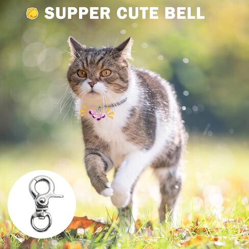 SCENEREAL Bells for Dog Collars - 2 Pack Pet Hanging Ring Bell Accessories for Dog & Cat, Pet Pendant Collar Charm with Heavy Duty Snap Clips, Sliver Bells for Tracking and Training Christmas Gift in Kuwait