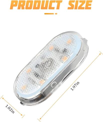 2 Pcs Upgrade Magnetic Car LED Lights Interior, 7 Colors Wireless Ambient Lighting, USB Rechargeable Reading Lights Atmosphere Lamp, Touch Light Interior Decoration for Ceiling Roof in Saudi Arabia