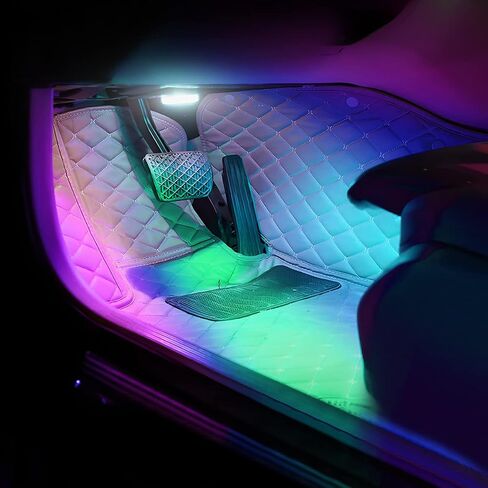 2 Pcs Upgrade Magnetic Car LED Lights Interior, 7 Colors Wireless Ambient Lighting, USB Rechargeable Reading Lights Atmosphere Lamp, Touch Light Interior Decoration for Ceiling Roof in Saudi Arabia