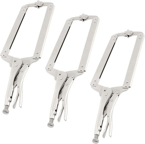 JOIKIT 6PCS 11 Inch C-Clamp Locking Pliers, Welding Pliers, C-Clamp with Swivel Pads, Vise Grip C-Clamp for Carpentry, Welding, Electrical Equipment in Saudi Arabia