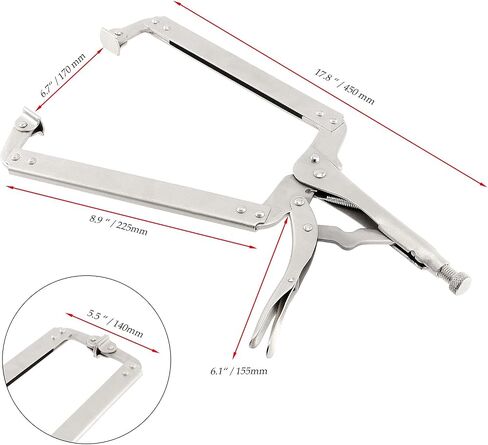 JOIKIT 6PCS 11 Inch C-Clamp Locking Pliers, Welding Pliers, C-Clamp with Swivel Pads, Vise Grip C-Clamp for Carpentry, Welding, Electrical Equipment in Saudi Arabia