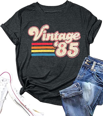 Vintage 1985 Shirt Women 40th Birthday Tshirt Forty Gift Shirts 40 Years of Birthday Party Tee Born in 1985 Novelty Top in Kuwait