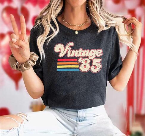 Vintage 1985 Shirt Women 40th Birthday Tshirt Forty Gift Shirts 40 Years of Birthday Party Tee Born in 1985 Novelty Top in Kuwait
