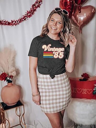 Vintage 1985 Shirt Women 40th Birthday Tshirt Forty Gift Shirts 40 Years of Birthday Party Tee Born in 1985 Novelty Top in Kuwait